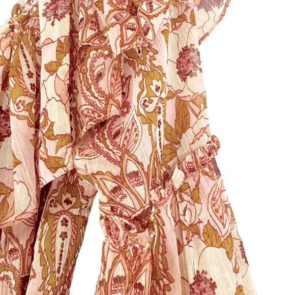 MISA Vola Floral One Shoulder Midi Dress San Lorenzo Flora Pink Size XS NWT - Picture 9 of 15
